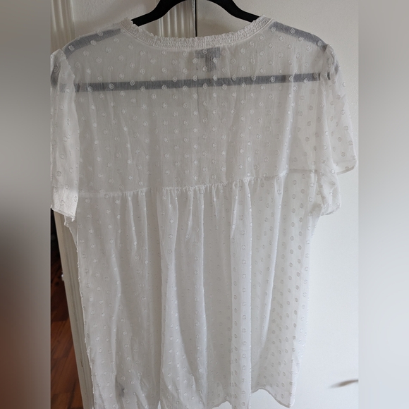 Dot Sheer Blouse - Picture 4 of 4